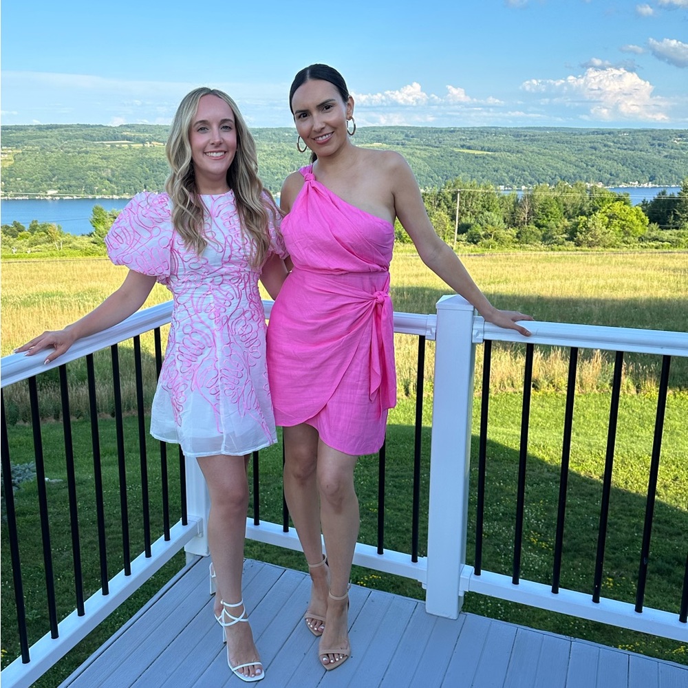 One shoulder pink Hello Molly dress